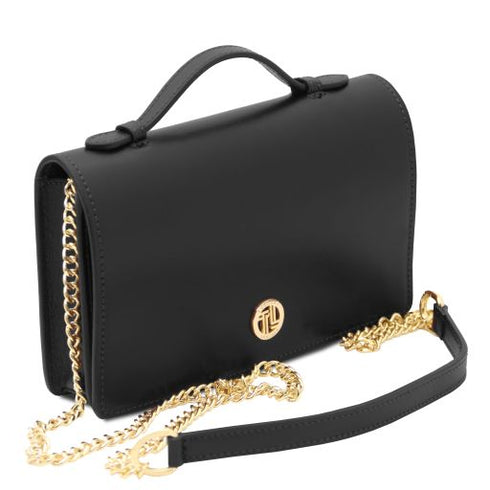 Opera - Leather clutch with chain strap